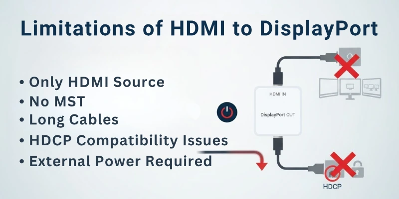 Limitations of HDMI to DisplayPort Adapters